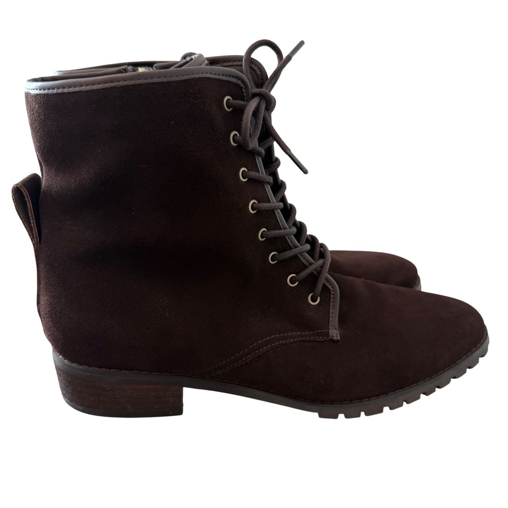 Blondo Dark Brown Suede Lace Up Combat Boots Womens 11M NWOT Boho Western